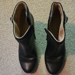 Hurley Black Ankle Boots with Buckle Detail